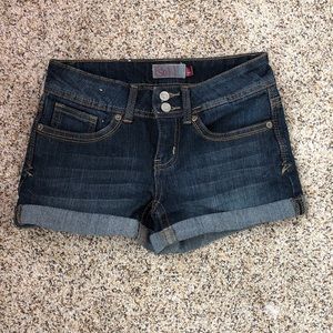High waisted denim shorts